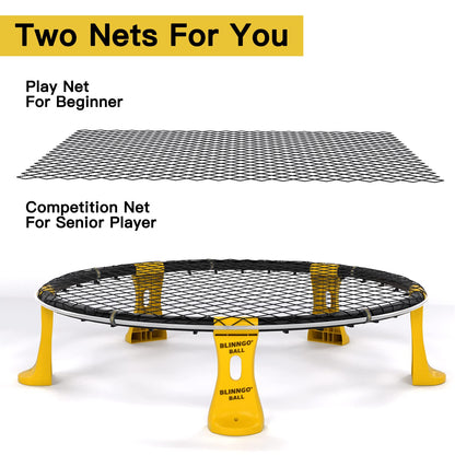 Mookis Blinngoball Roundnet Set, Outdoor Spielset mit 3 Bällen