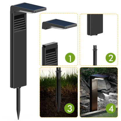 Boadw LED Solarleuchte für Aussen, 2 Helligkeitsmodi, IP64, 4 Stück