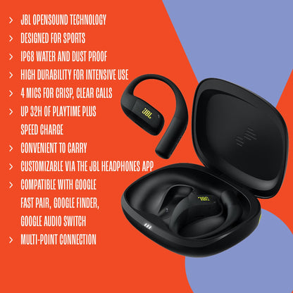 JBL Endurance Zone kabellose Open-Ear Sport-Kopfhörer Schwarz/Grau