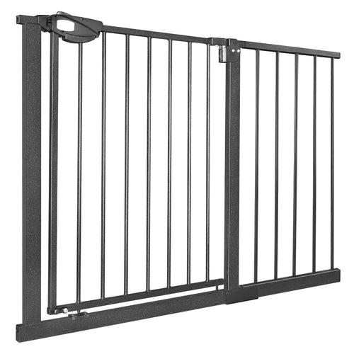UISEBRT Treppenschutzgitter ohne Bohren, 105-115 cm, Metall, Schwarz, aus Stahlrohr, für Türen und Treppen