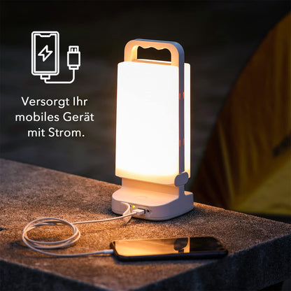 Lepwings LED Campinglampe Solar, dimmbar, 6000 mAh, IPX4