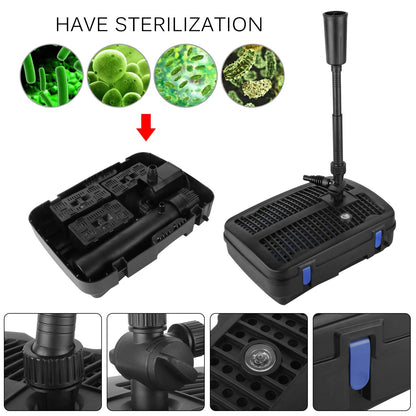 Forever Speed 4-in-1 Teichpumpe mit Filter und 11W UV-Klärer, 2500 l/h