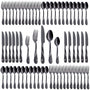 Seeshine Besteckset 60-teilig für 12 Personen – Schwarz. Schwarzes Tafelbesteck zum Servieren und Essen von Speisen.