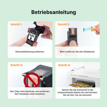 WISETA PG-540 XL CL-541 XL Tintenpatronen Multipack für Canon Pixma