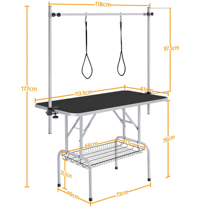 Yaheetech Höhenverstellbarer Trimmtisch gross – 118x60 cm