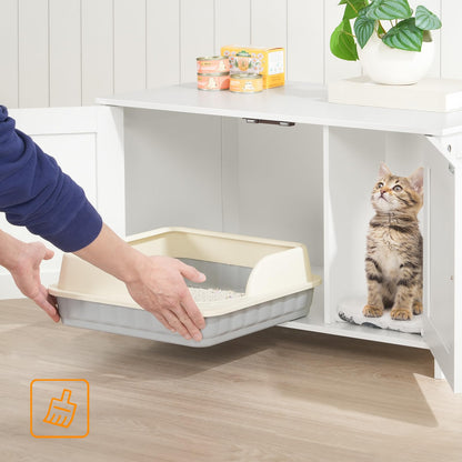 HOOBRO Katzenklo Schrank – Sitzbank, Weiss (EWT03MW01G2)