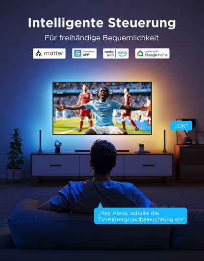 Govee TV LED Hintergrundbeleuchtung 2 RGBWIC 4,4 m für 32-70 Zoll TVs