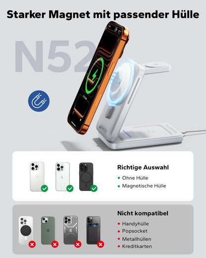 KPON S28 3-in-1 MagSafe Ladestation für iPhone, Apple Watch, AirPods