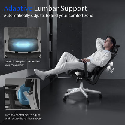 FLEXISPOT ErgoX ergonomischer Bürostuhl mit 3D-Armlehnen, schwarz
