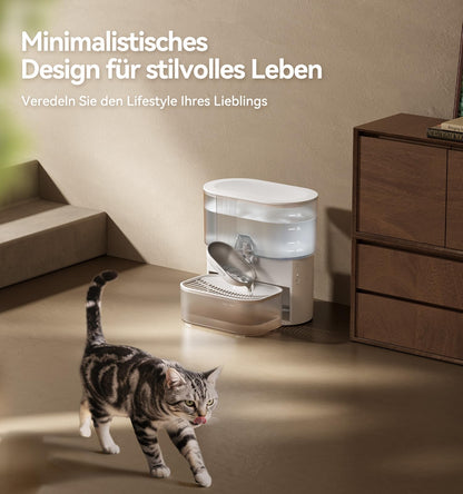 FEELNEEDY FN-W15 Katzen-Trinkbrunnen, kabellos, Edelstahl, 3,5 L
