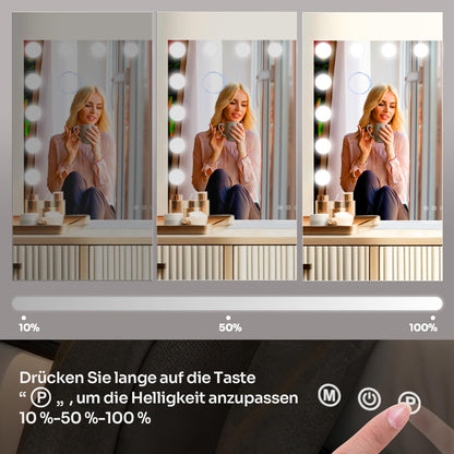eklipt Hollywood Spiegel beleuchtet 80x60cm – Weiss 18 LED