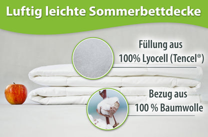 franknatur Lyocell Bettdecke 135x200, leichte Tencel Sommerdecke