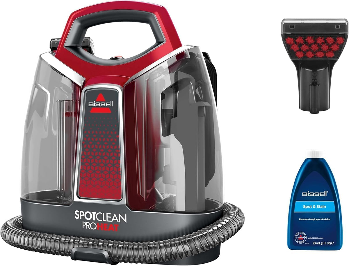 BISSELL SpotClean ProHeat Waschsauger für Polster & Teppiche 36988. Kompaktes Gerät mit Schlauch für die Tiefenreinigung von Polstern und Teppichen.