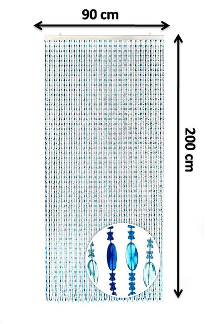 Kobolo Perlenvorhang Ocean blau 90x200 cm Türvorhang Insektenschutz