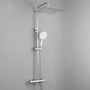 Auralum Duschsystem Thermostat Regendusche 30x30 cm - Chrom: Chromfarbenes System zum Duschen, reguliert Wassertemperatur und bietet breiten Strahl.