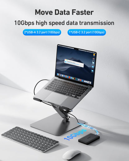 BENFEI Laptop Ständer mit 6-in-1 USB-C Dockingstation, 4K HDMI