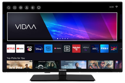 TELEFUNKEN XH32VP750M Smart TV, 32 Zoll HD-Ready, schwarz. Zum Empfangen und Streamen von HD-Inhalten.