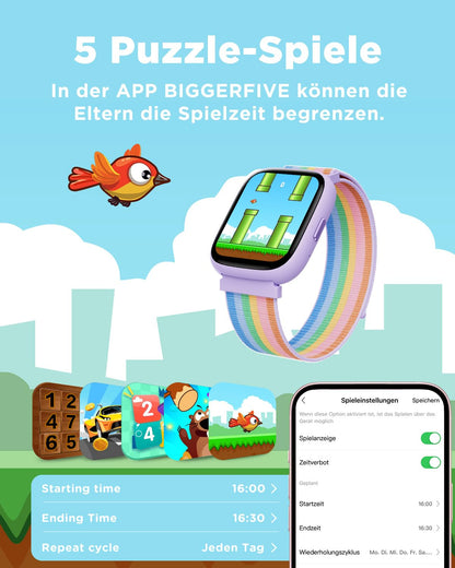 BIGGERFIVE BRAVE 2 Smartwatch Kinder, Fitness Tracker, IP68, Nylon