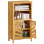 VIAGDO Badschrank Bambus – 2 Lamellentüren Schrank, 50 cm. Bambus-Korpus, 50 cm breit, zwei Lamellentüren für Bad-Stauraum.