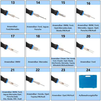 KAISAL Auspinnwerkzeug Set 23-teilig für KFZ Stecker mit Koffer