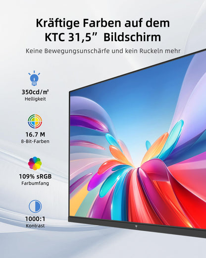 KTC H32D6 32 Zoll WQHD Monitor mit IPS-Panel, 120 Hz, weiss