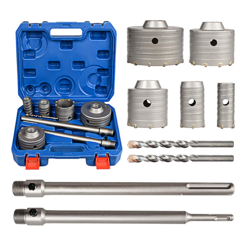 YOSIGHT SDS Plus Max Bohrkronen Set - 9-tlg. Beton Mauerwerk. Graue Hartmetall-Bohrkronen. Bohrt Beton & Mauerwerk.