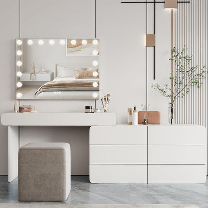 Dripex Hollywood Schminktischspiegel Beleuchtung – 80x60 cm Weiss