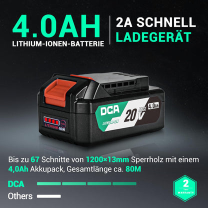 DCA Akku-Handkreissäge ADMY125 20V bürstenlos mit 4,0Ah Akku