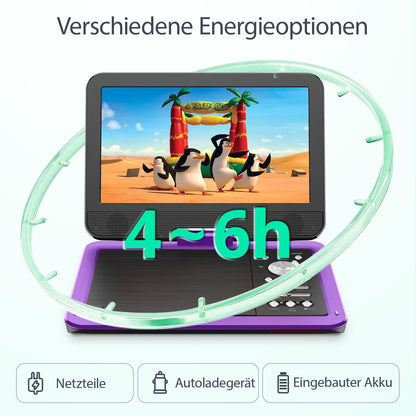 Yoton YD105P Tragbarer DVD-Player mit 10,5" HD-Schwenkbildschirm