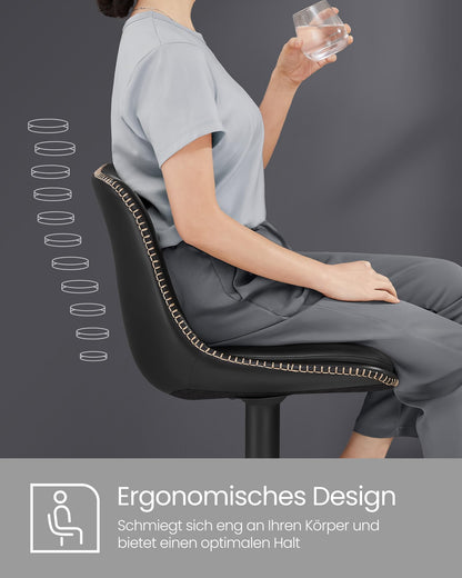 VASAGLE LJB095B01 Barhocker – 2er Set, höhenverstellbar, tintenschwarz