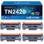 MYCARTRIDGE TN2420 Toner 4x Schwarz kompatibel für Brother TN-2420, Tonerpatronen mit Chip