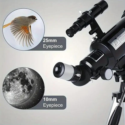 Misilmp Astronomie Refraktor Teleskop 70/400 schwarz für Anfänger