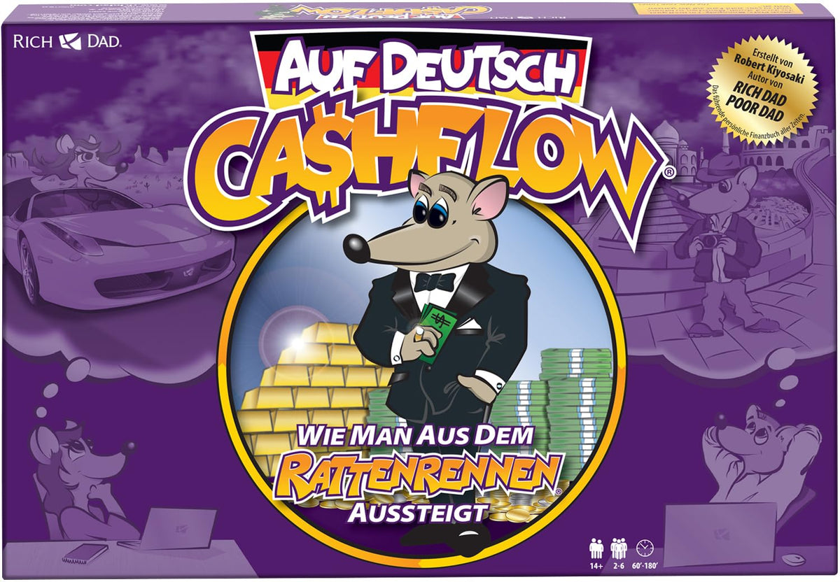 Rich Dad CASHFLOW Finanzkompetenz Spiel - Deutsche Version. Buntes Brettspiel zur Förderung von Finanzmanagement & Investitionen.
