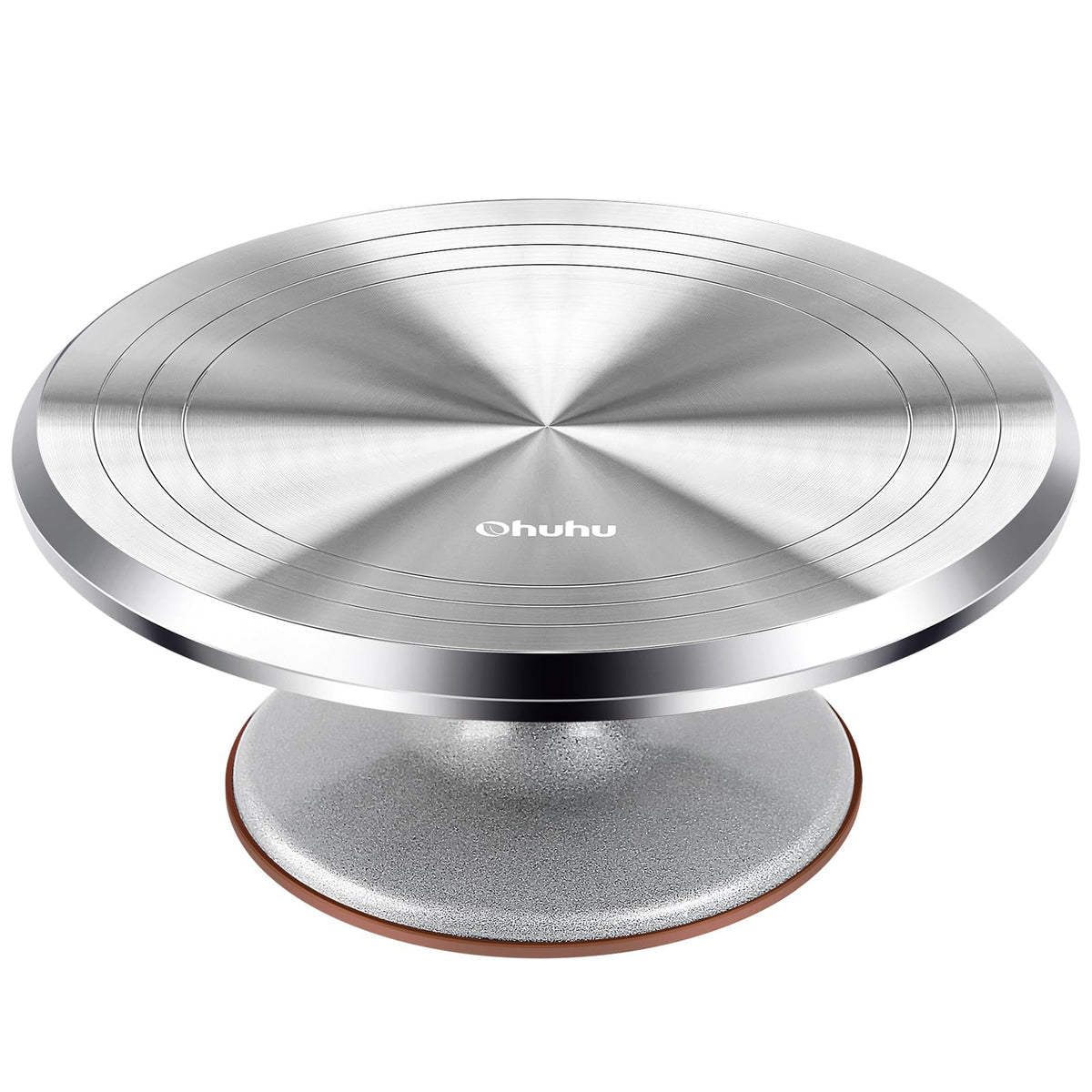 Ohuhu Drehteller Torte 30 cm, drehbare Tortenplatte aus Aluminium mit rutschfester Gummiauflage
