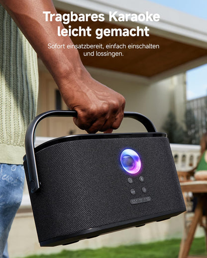 Ikarao Shell S2 Karaokemaschine mit Textanzeige und 2 Mikrofonen