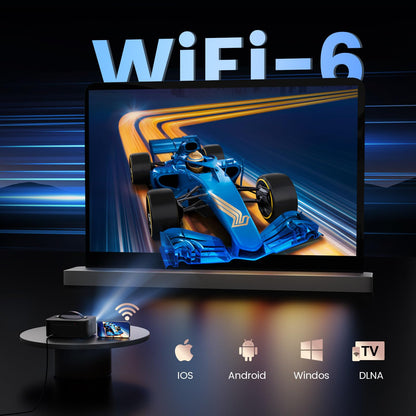 ONOAYO ONO3 Pro Mini Beamer 4K, WiFi 6, Bluetooth 5.4, Dolby Audio
