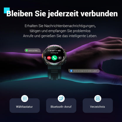 Blackview W50 Pro Smartwatch Herren, 100 Tage Akku, Kompass, IP68