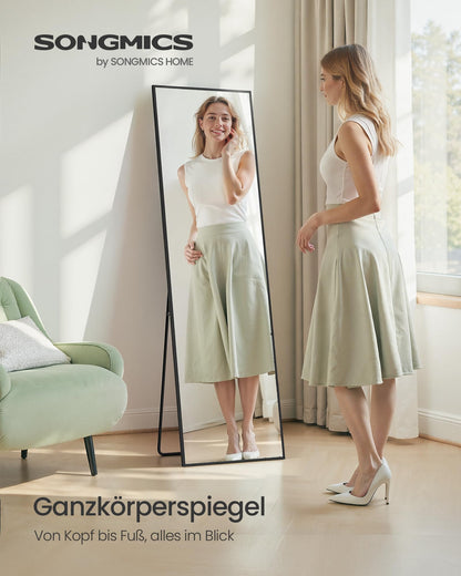 SONGMICS Ganzkörperspiegel 150 x 40 cm, Standspiegel, tintenschwarz