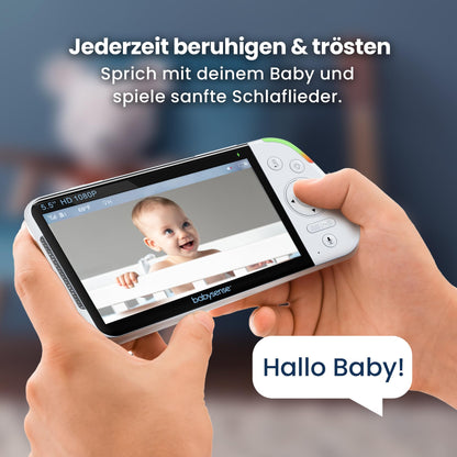 Babysense Babyphone Full HD Split-Screen mit Nachtlicht, ohne WLAN