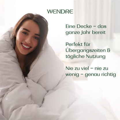 WENDRE Ganzjahresdecke 155x220 – Mikrofaser, mittelwarm