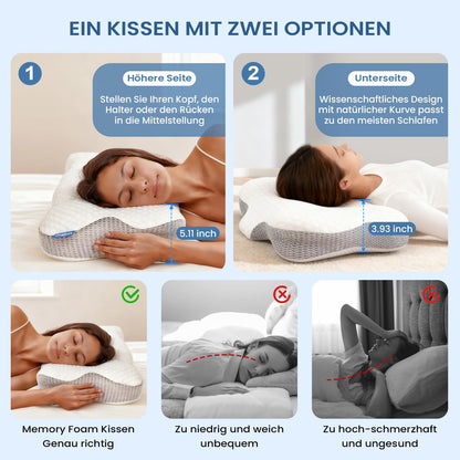 Dozion Nackenkissen Memory Foam, ergonomisches Kopfkissen MI-1001
