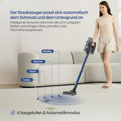Olvy Akku-Staubsauger mit Wischfunktion, 350 W, 35 kPa, HEPA-Filter