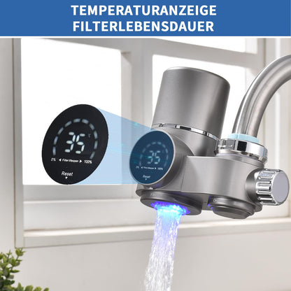 HOMELODY Wasserfilter Wasserhahn mit LED-Anzeige und Aktivkohlefilter