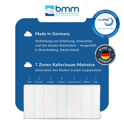 BMM Komfort 23 Kaltschaummatratze - 90x200cm H4 extra fest