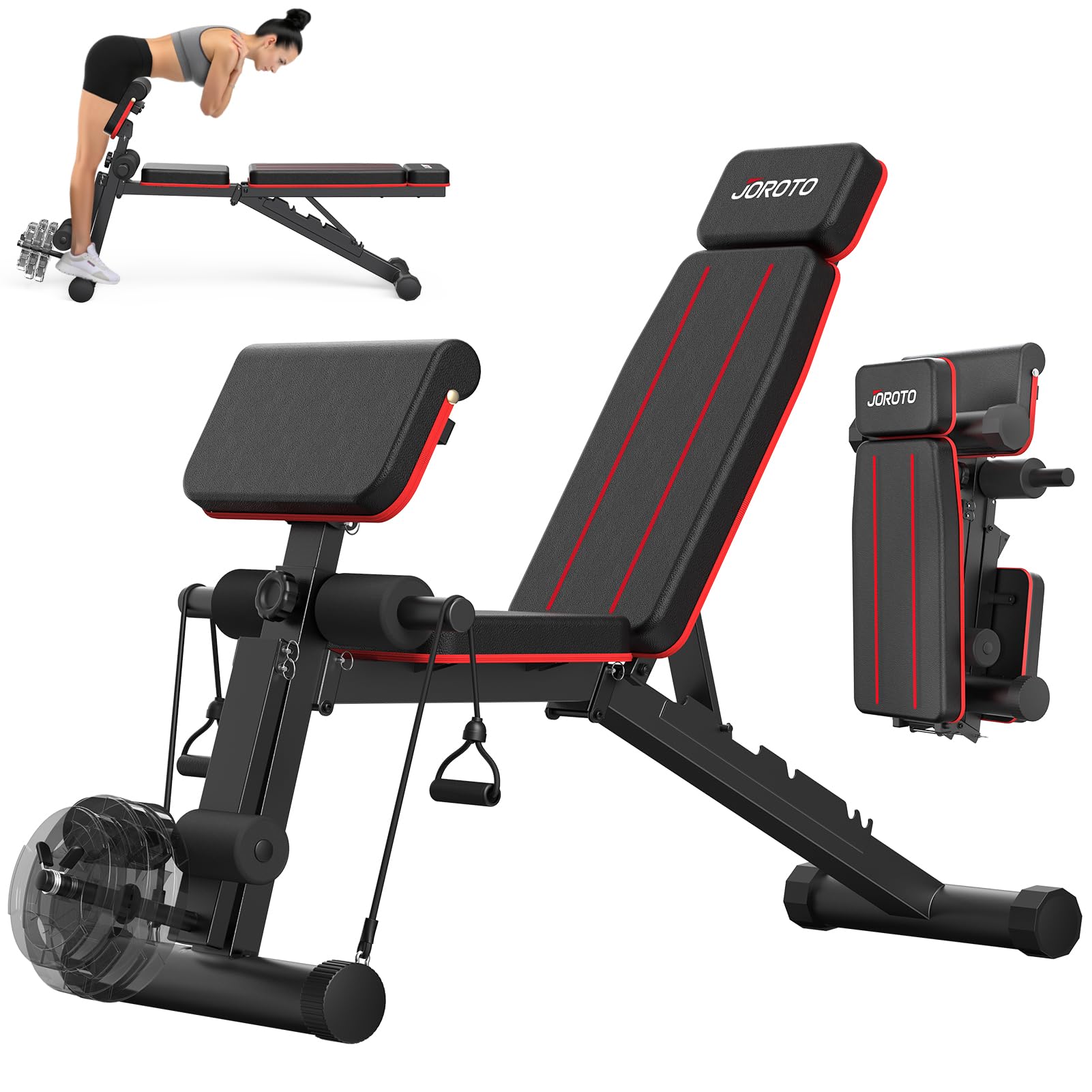 JOROTO Krafttraining Hantelbank verstellbar klappbar – Home Gym 350kg. Verstellbare, klappbare Hantelbank für Krafttraining im Homegym. 350kg.