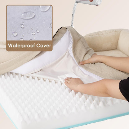 EHEYCIGA Orthopädisches Hundebett Memory Foam - Beige 76x51x16.5cm