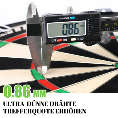 WIN.MAX Bristle Dartscheibe Set mit 6 Steeldarts und 12 Flights