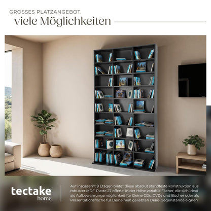 tectake Aufbewahrungsregal Offenes Standregal – schwarz