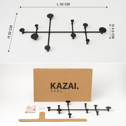 Kazai Sval Metall Garderobenleiste für die Wand - Schwarz
