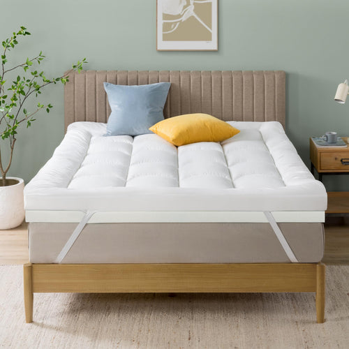 Zinus Matratzen Topper Memory-Schaum - 140x200 cm 10 cm mittel. Rechteckiger, weißer, mittelfester Memory-Schaum für besseren Schlafkomfort.